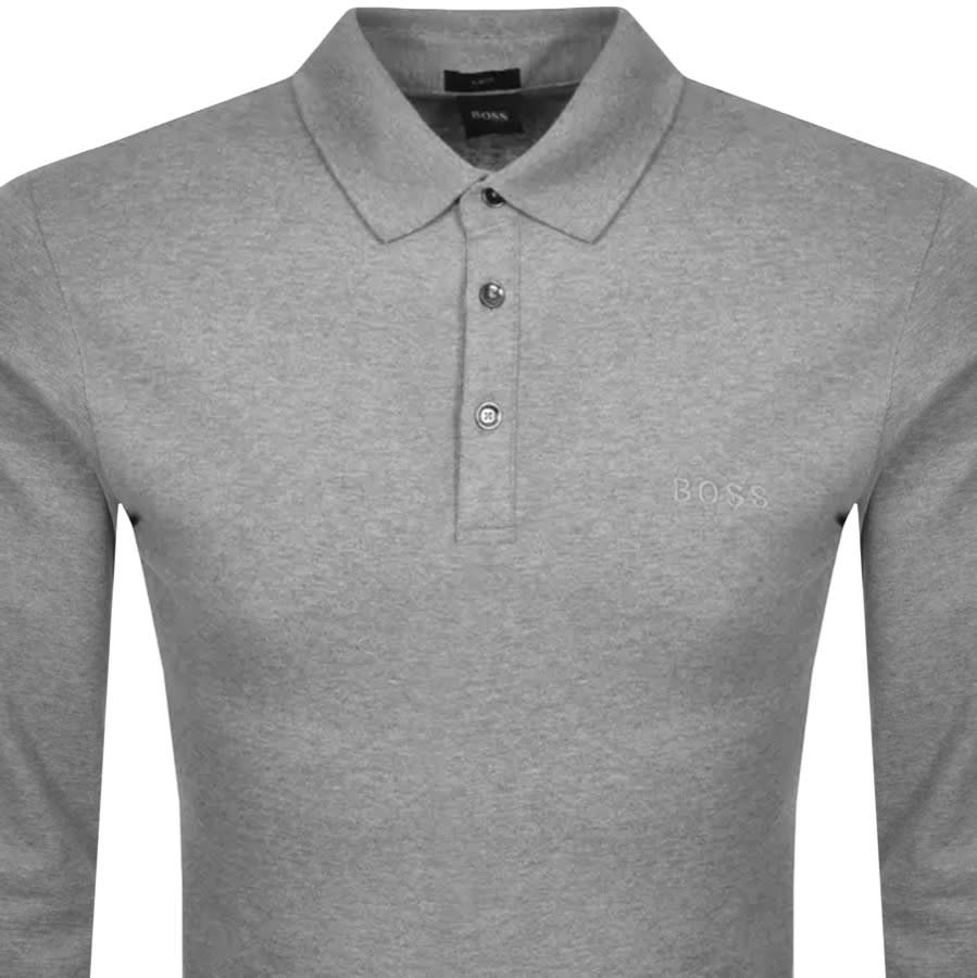 Alternative Image for ProductBOSS Long Sleeved Passerflash Polo T Shirt Grey2